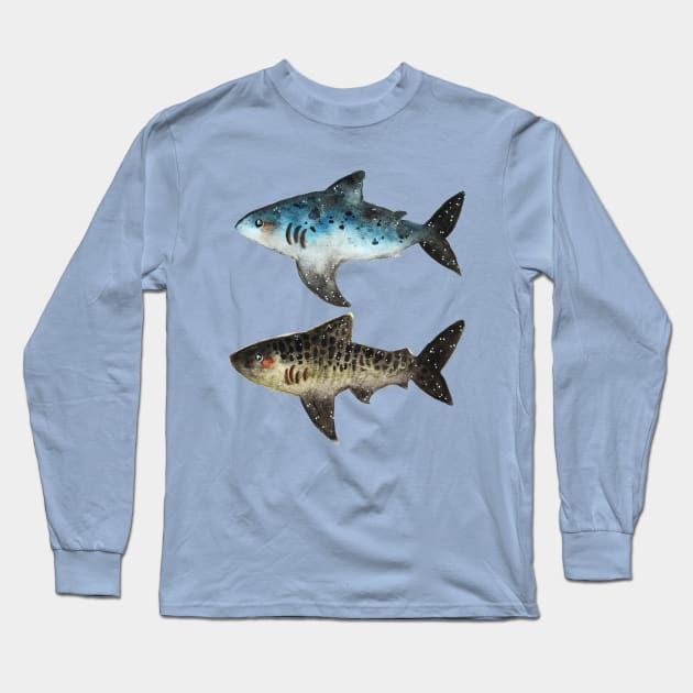 Two Sharks Long Sleeve T-Shirt by jessthechen